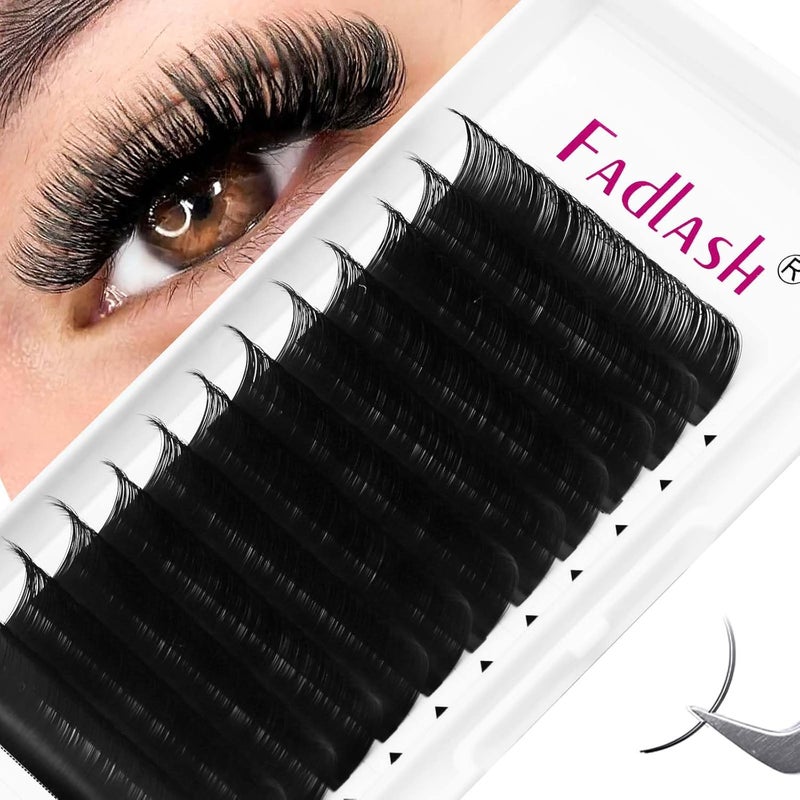 FADLASH تمديدات الرموش تمديدات رموش د كيرل 0.20 مم 14 مم تمديدات رموش حرير كلاسيكية فاخرة (0.20-D, 14 مم) - Image 1